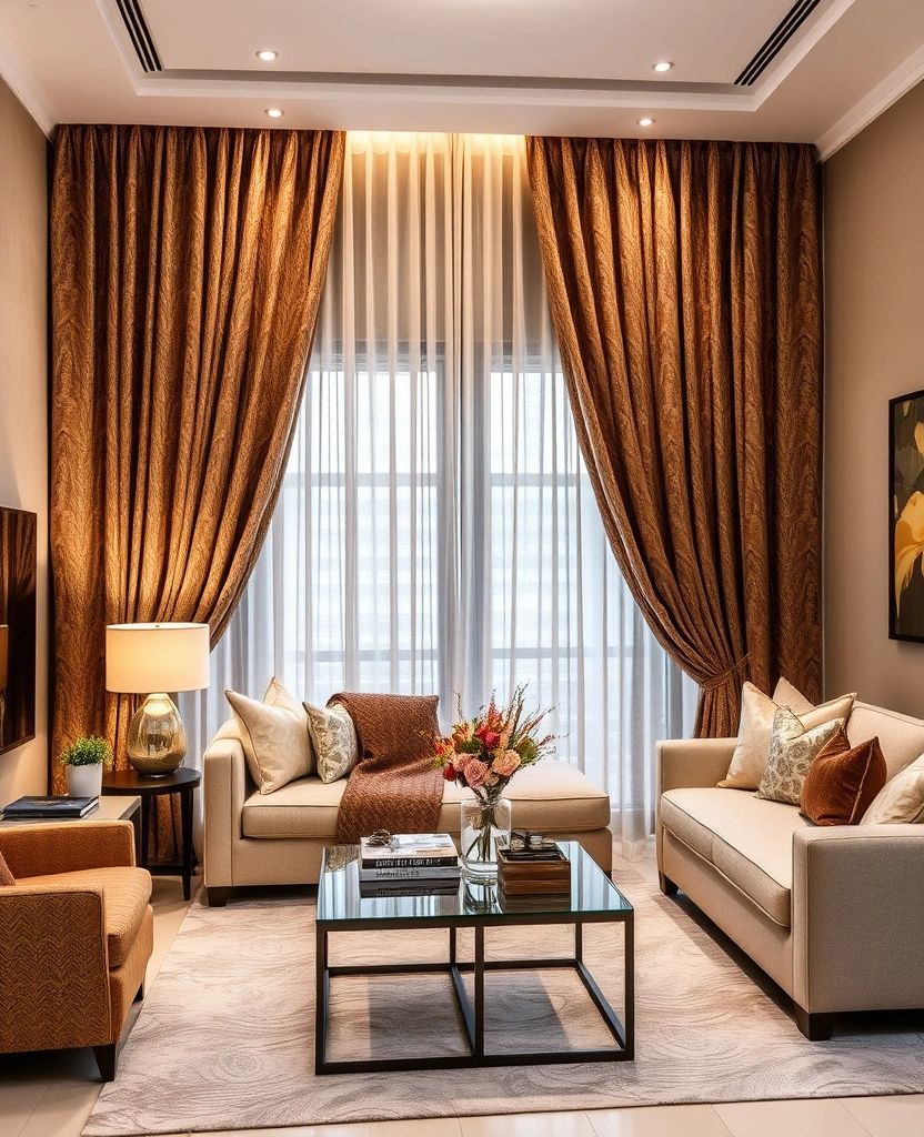 Luxury curtains and drapes for modern living room in Pune
